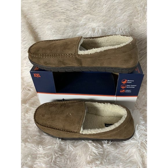 Men’s Slippers Size XXL 13 Douglas Weekender Moccasin With Memory Foam Tan - Picture 7 of 12